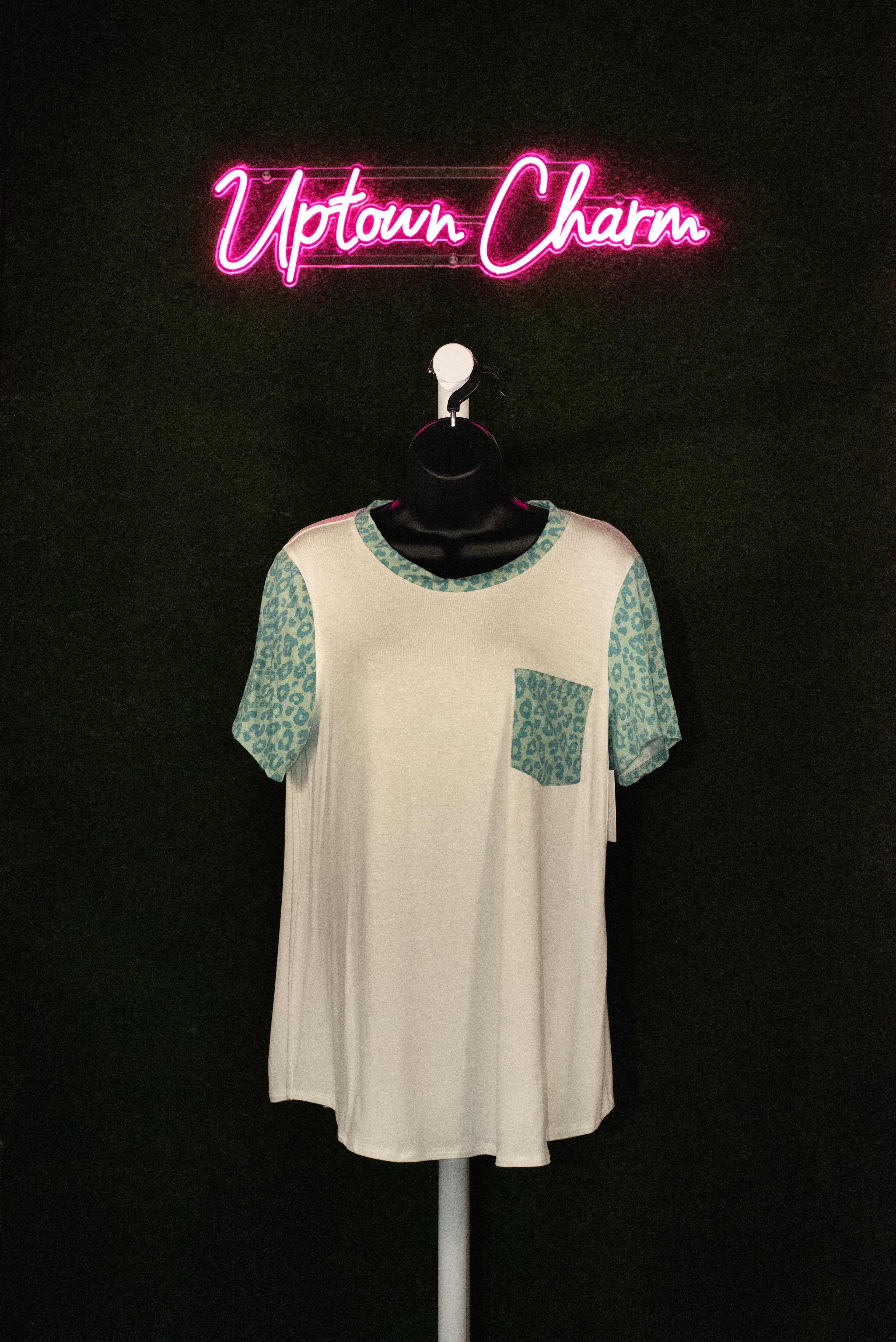 Mint Green Cheetah Print T-shirt