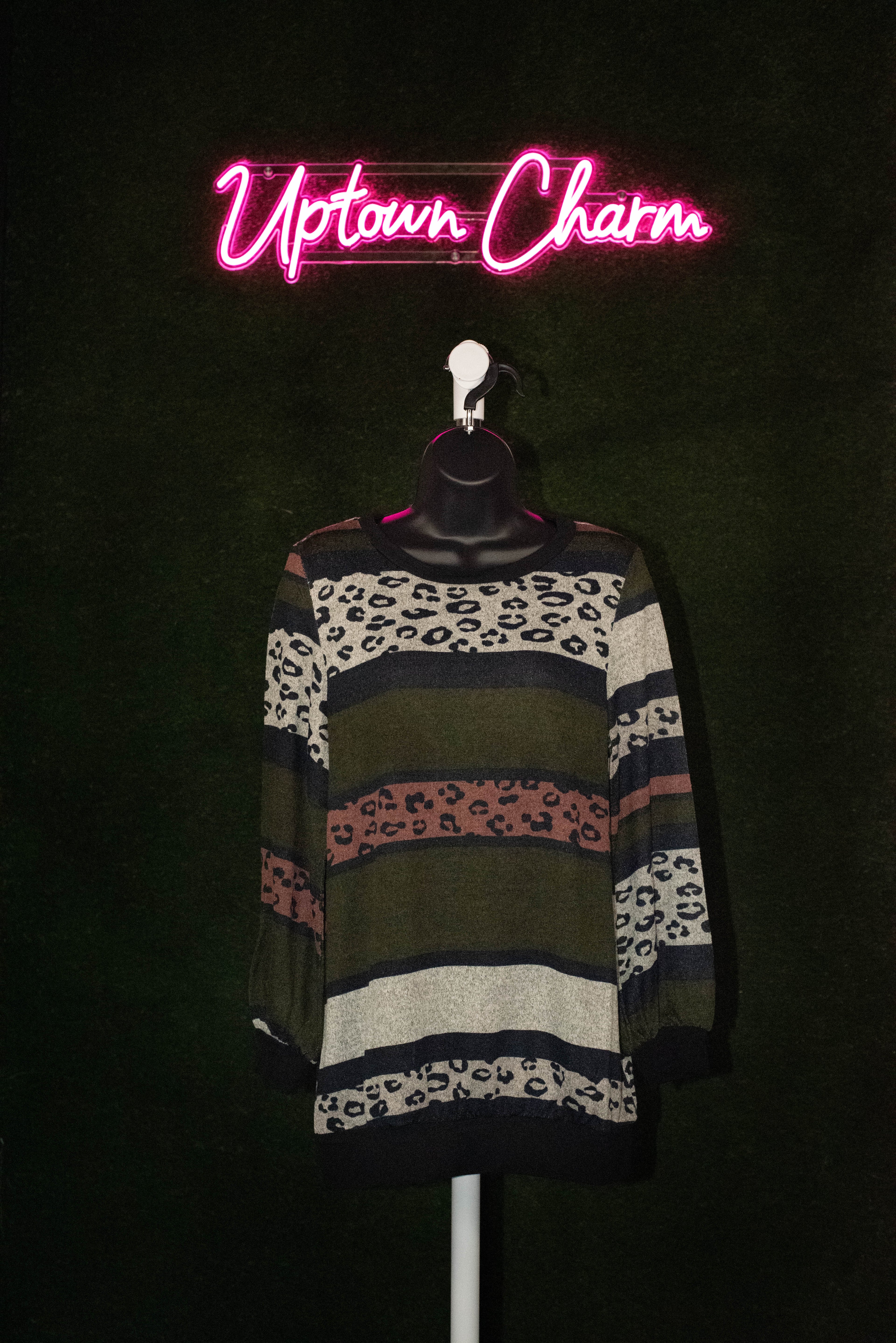 Mocha/Plum Striped Sweater