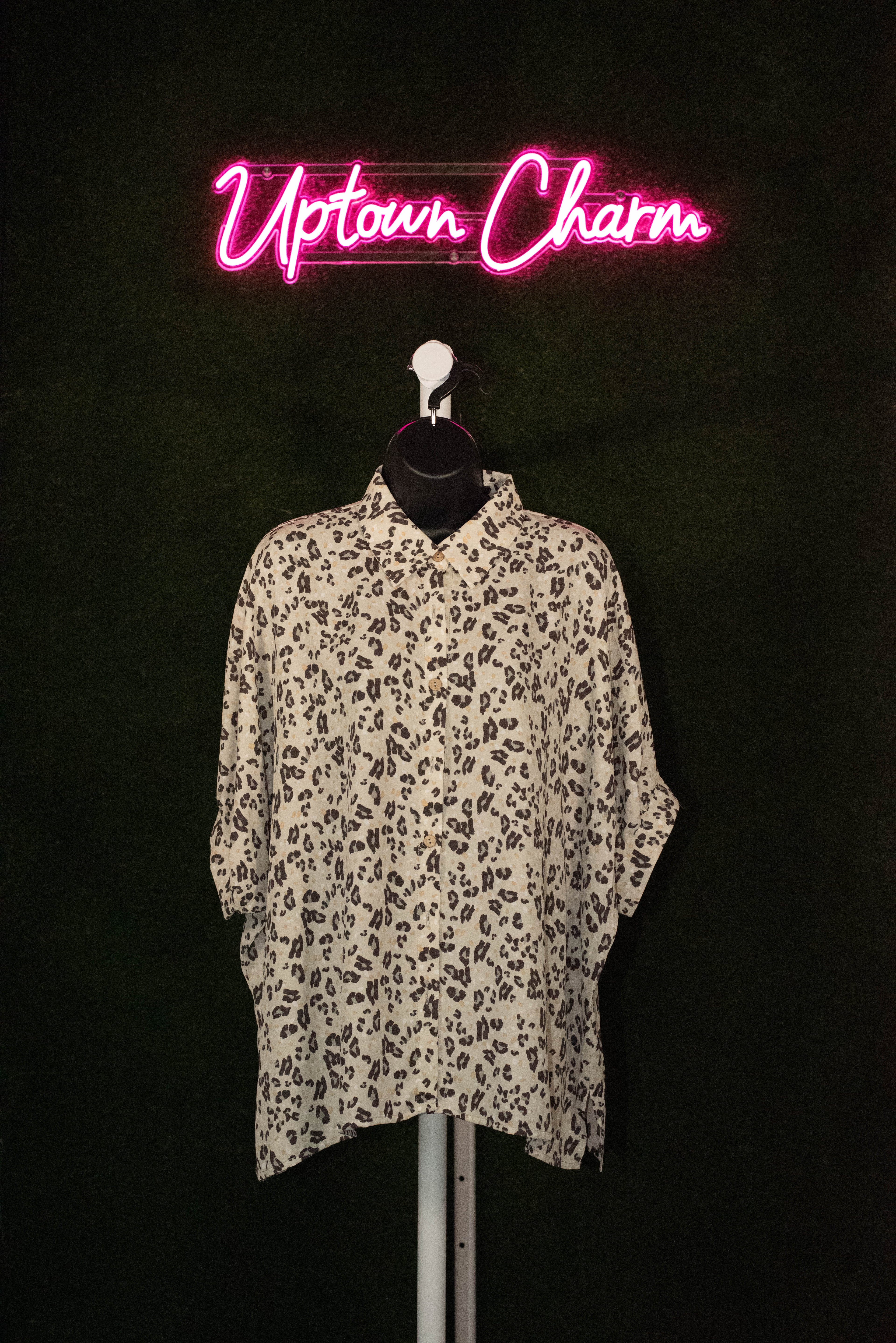 Leopard Print Button Down Shirt