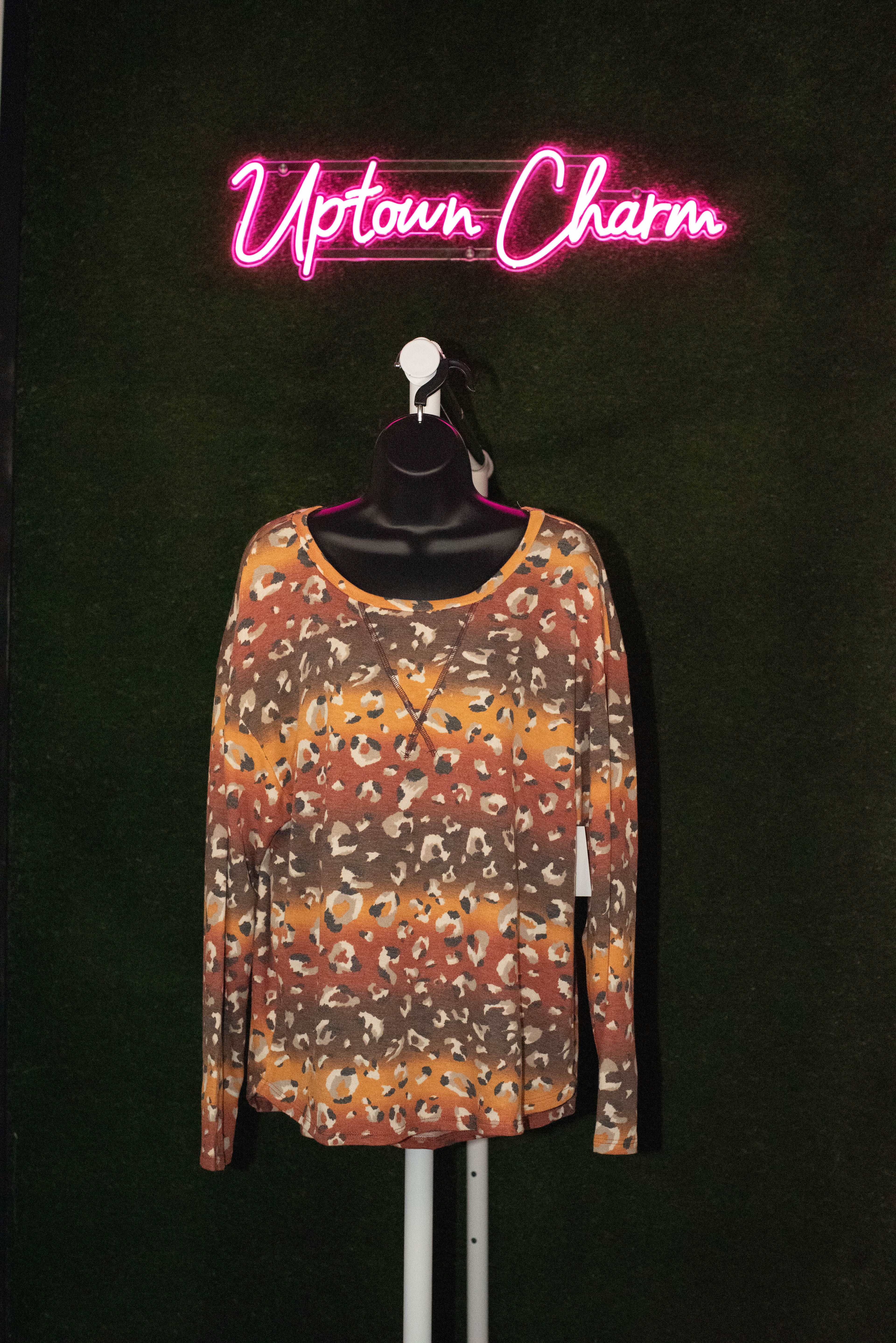 Rust Leopard Print Sweatshirt