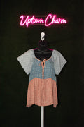 Blue/Pink Babydoll Top